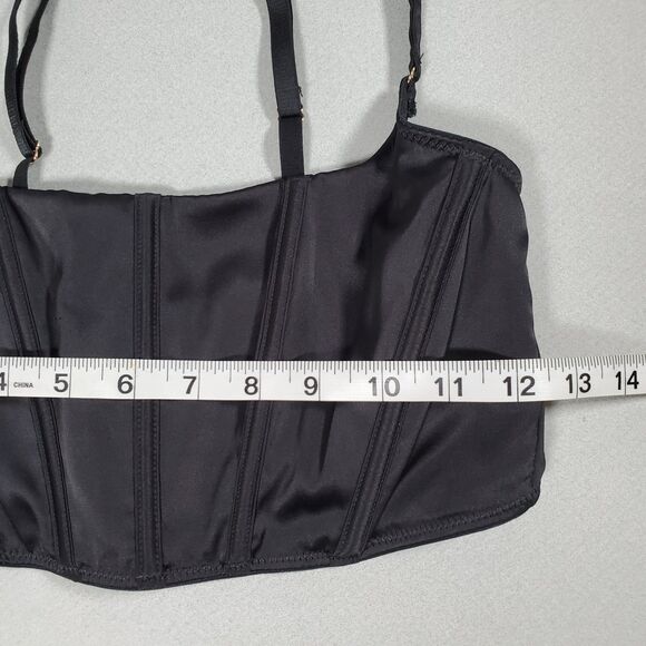 Auden Women's Corset Bra Top Small Black Satin Lingerie Adjustable Straps Sexy - Picture 8 of 8